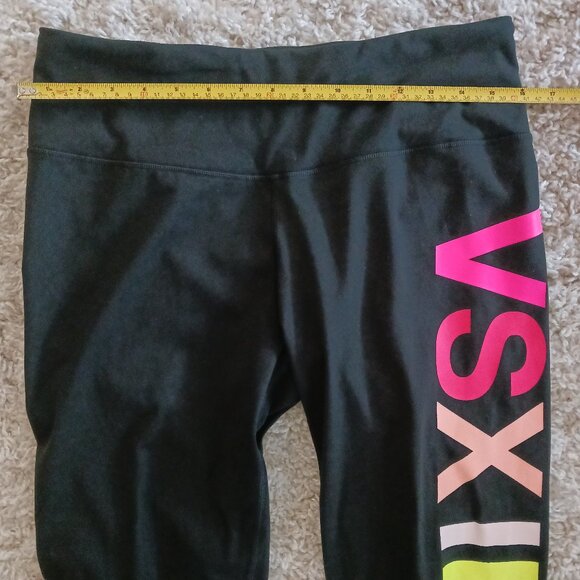 Victoria's Secret VSX Sport  Leggings Logo Womens Large Black Workout Activewear - Picture 8 of 9